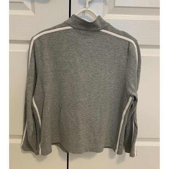 Rafaella Petites Activewear Jacket Size Large Full Zip Heather Gray White Trim - Picture 4 of 11